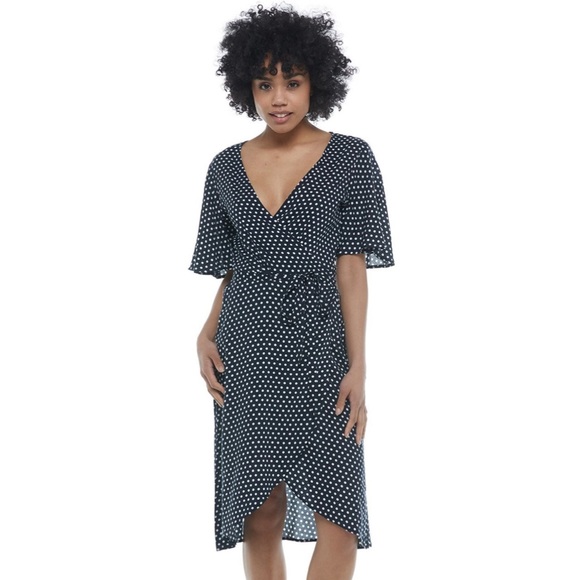 New Skye Grace Polka Dot Side Tie Wrap Cover Up Dress - Picture 4 of 14
